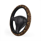 Dark brown desert boho steering wheel cover, product view 4