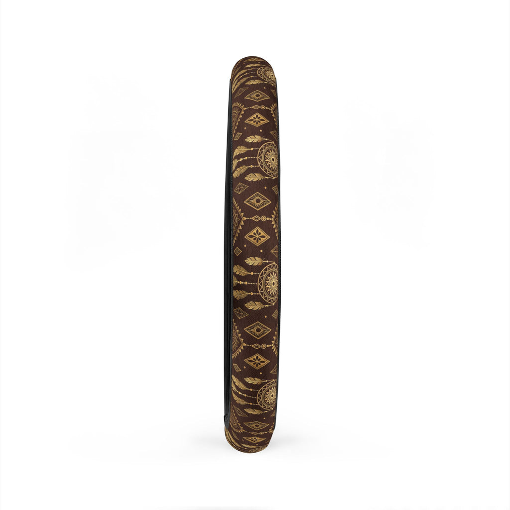 Dark brown desert boho steering wheel cover, product view 6