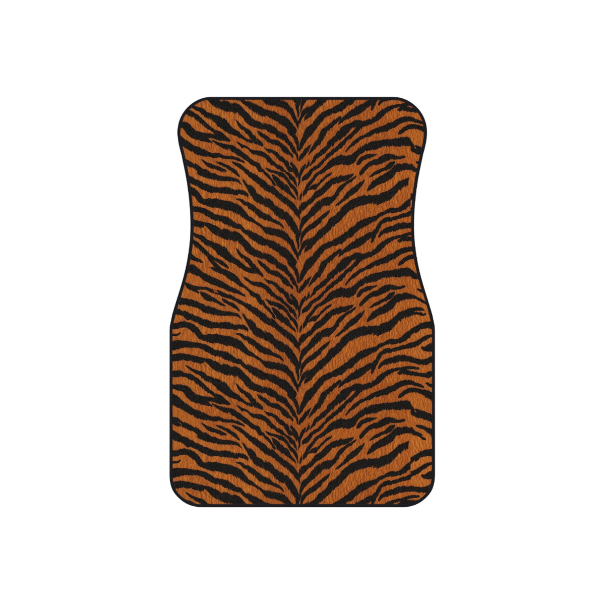 Dark brown tiger print car mats, set of four, front and rear mats