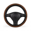 Dark brown tiger print steering wheel cover, front view