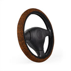 Dark brown tiger print steering wheel cover, product view 3