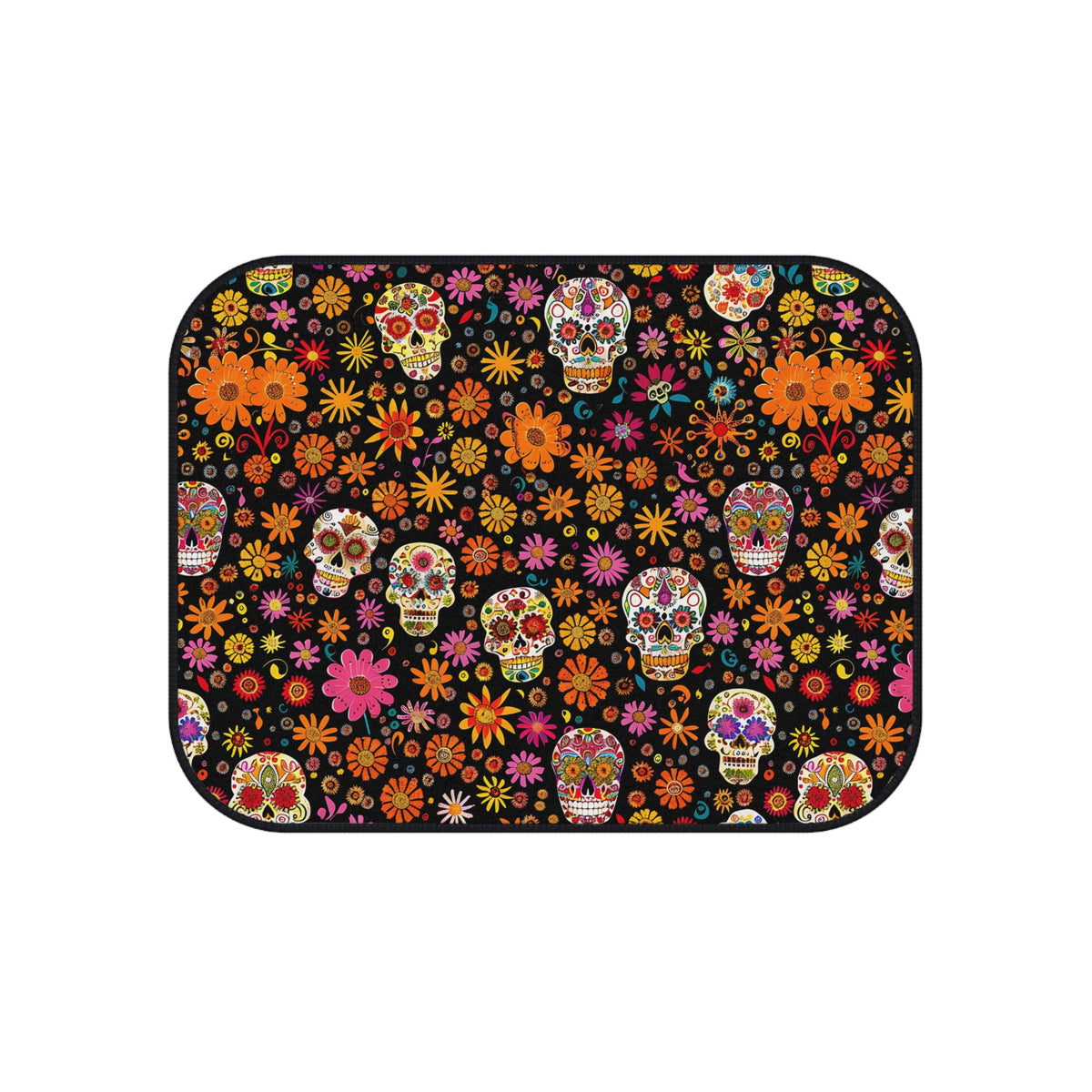 Floral gothic skull car mats, product view 4