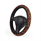 Floral gothic skull steering wheel cover, product view 4