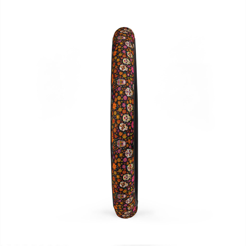 Floral gothic skull steering wheel cover, product view 5