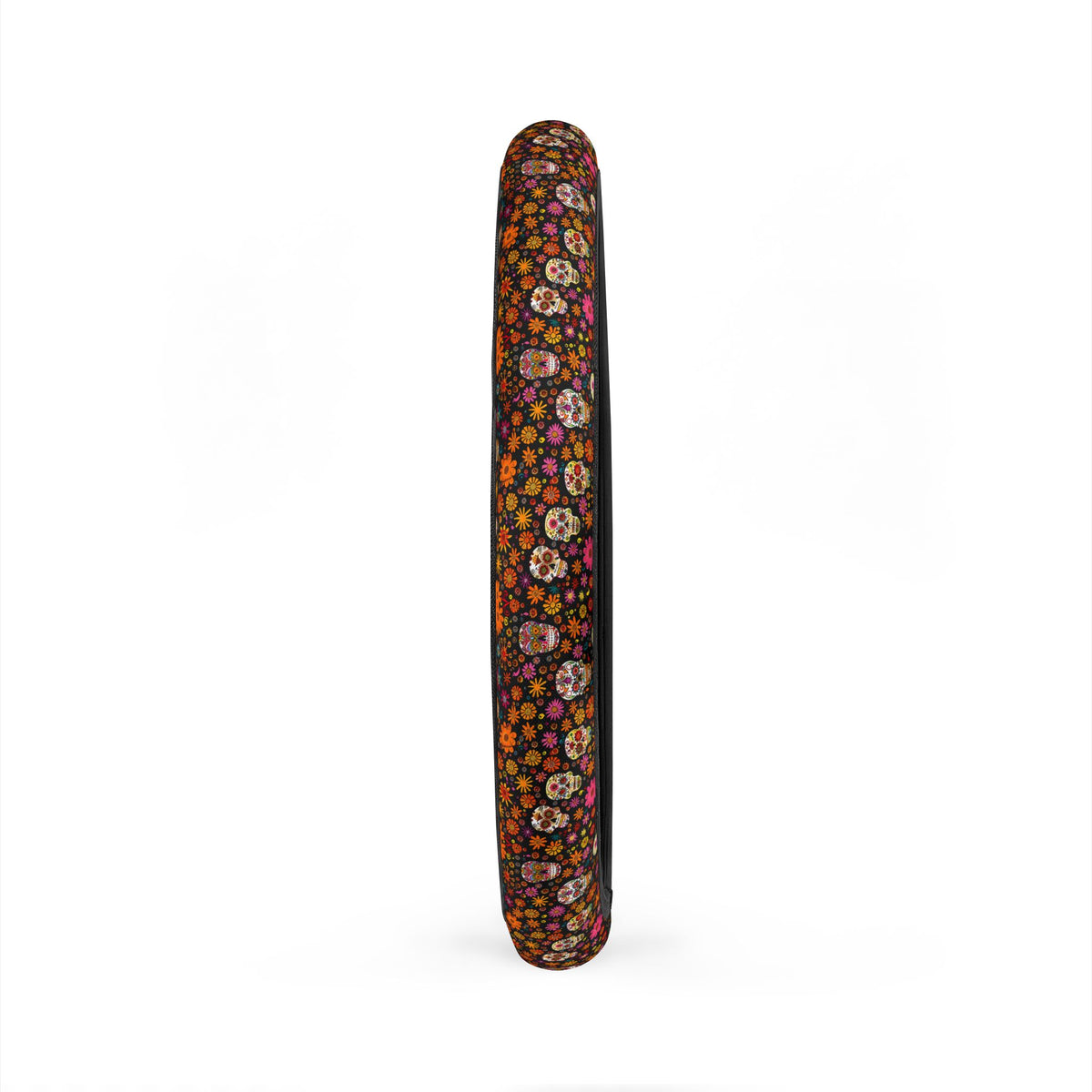 Floral gothic skull steering wheel cover, product view 5