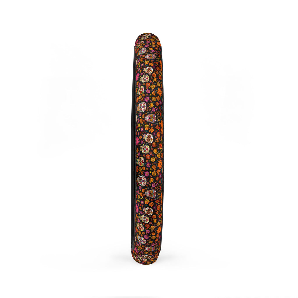 Floral gothic skull steering wheel cover, product view 6