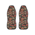 Flower gothic skull car seat covers, set of two shown side by side