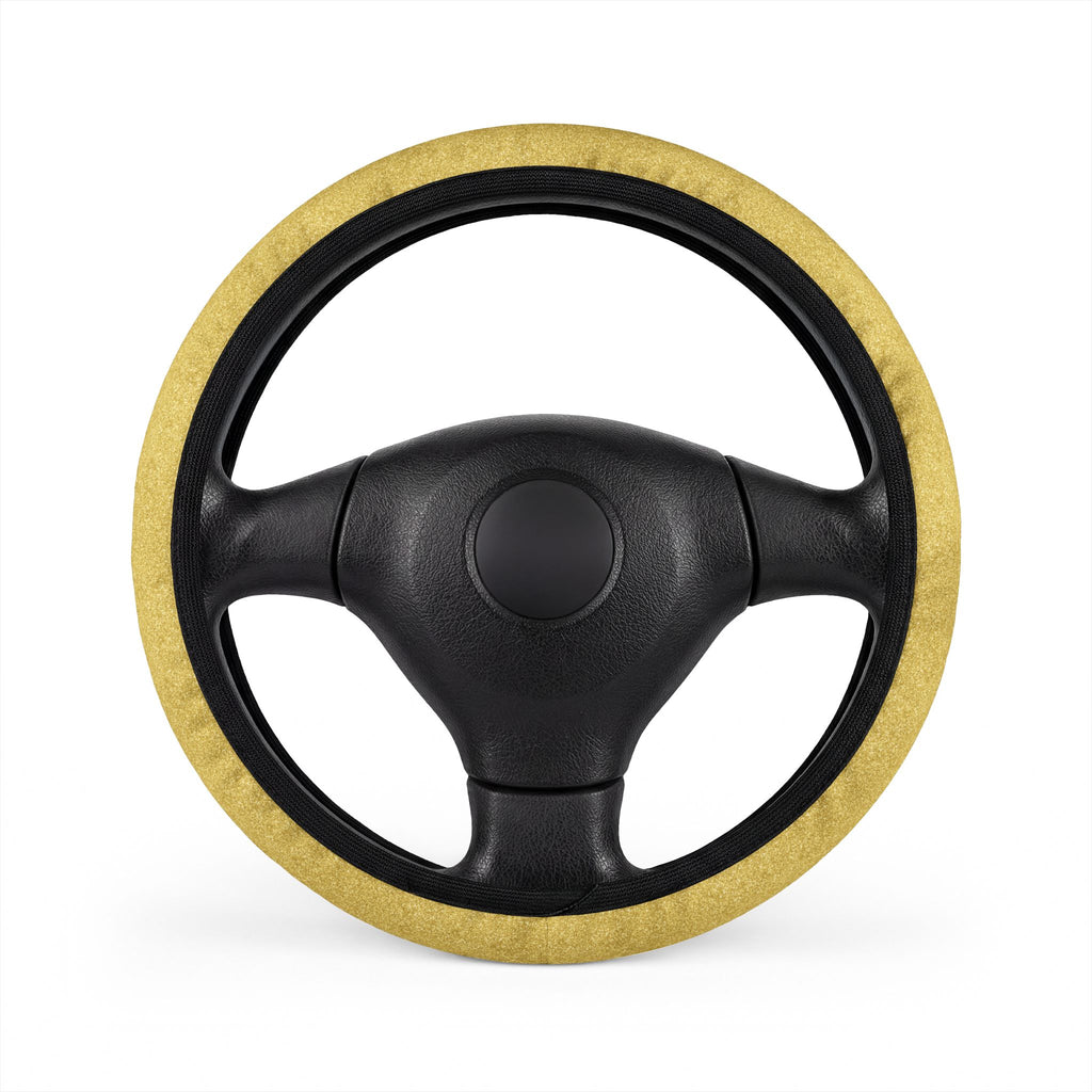 Gold rainbow glitter steering wheel cover, on a steering wheel