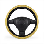 Gold rainbow glitter steering wheel cover, on a steering wheel