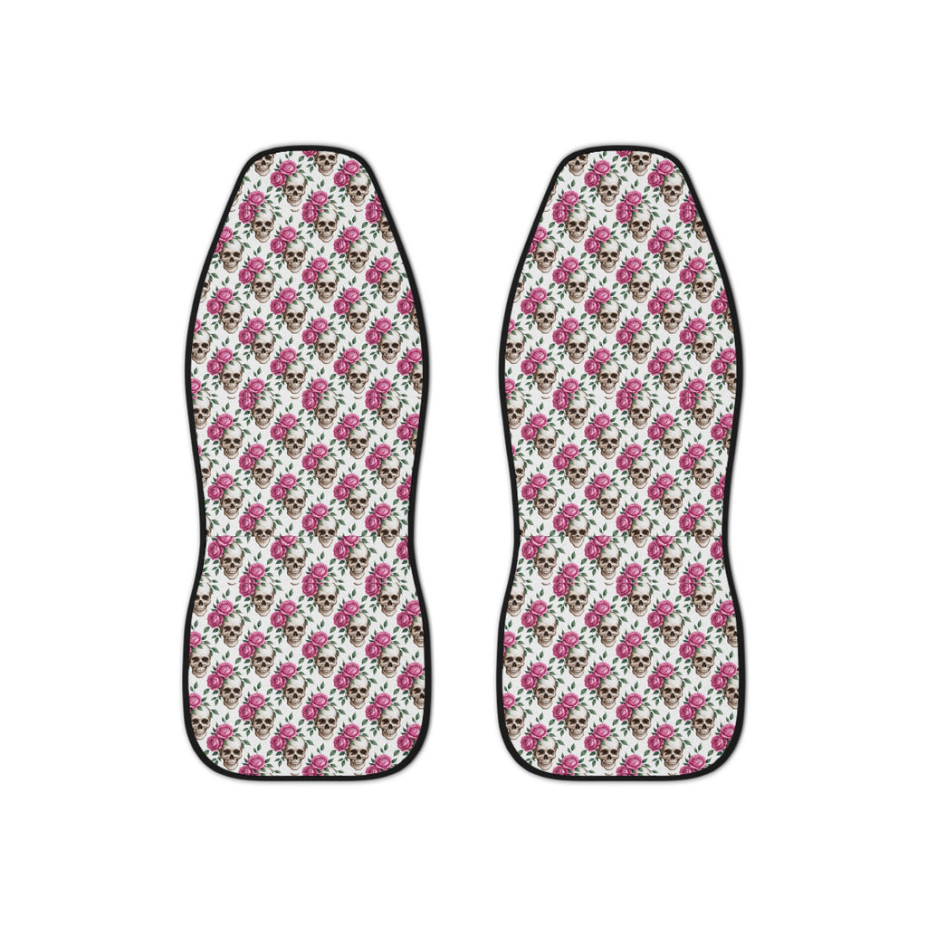 Gothic skull roses car seat covers, set of two front seat covers