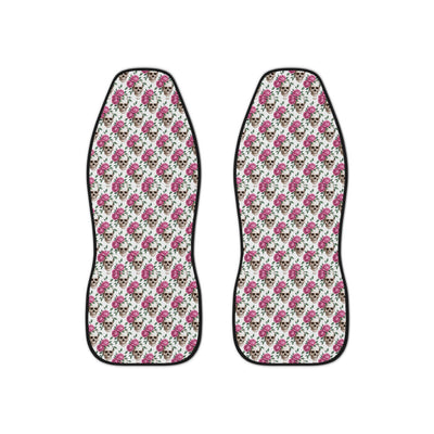 Gothic skull roses car seat covers, set of two front seat covers
