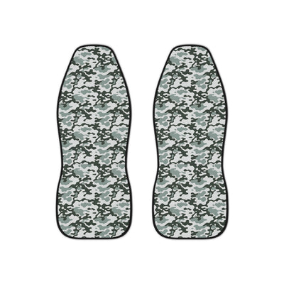 Gray camo car seat covers, set of two front seat covers