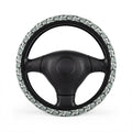 Gray camo steering wheel cover, on a steering wheel