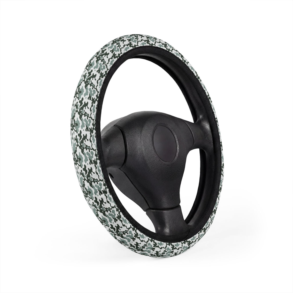 Gray camo steering wheel cover, product view 3