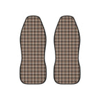 Gray houndstooth plaid car seat covers, set of two front seat covers