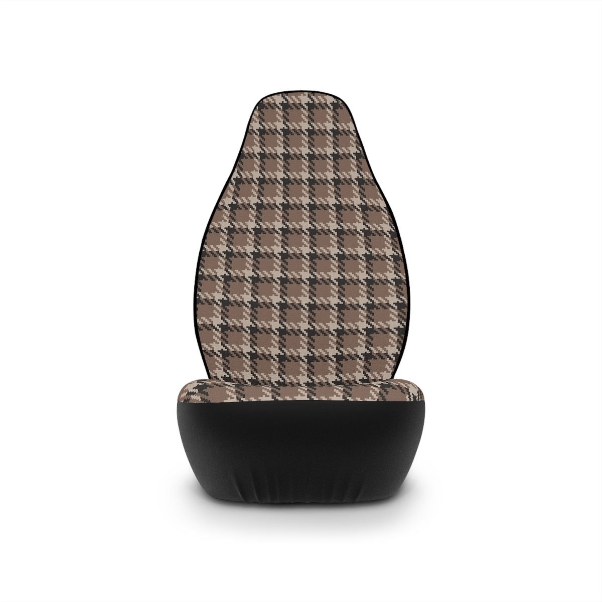 Gray houndstooth plaid car seat covers, product view 3