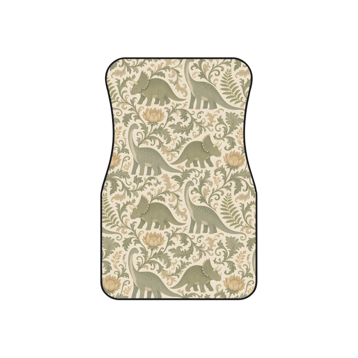 Green dinosaur car mats, set of four, front and rear mats