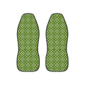 Green polka dot car seat covers, set of two front seat covers