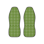 Green polka dot car seat covers, set of two front seat covers