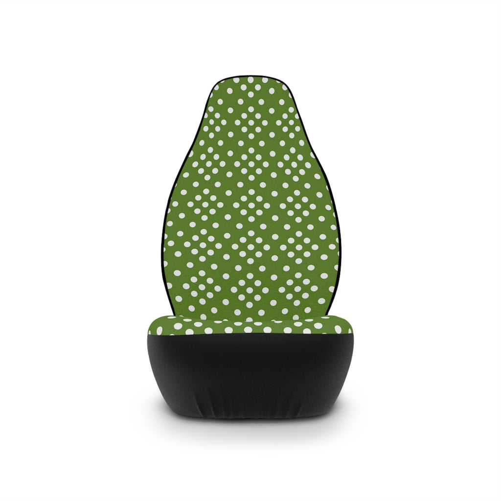 Green polka dot car seat covers, product view 4