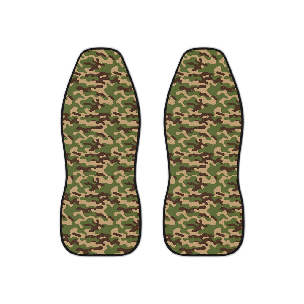 Green woodland camo car seat covers, set of two front seat covers