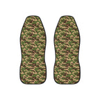 Green woodland camo car seat covers, set of two front seat covers
