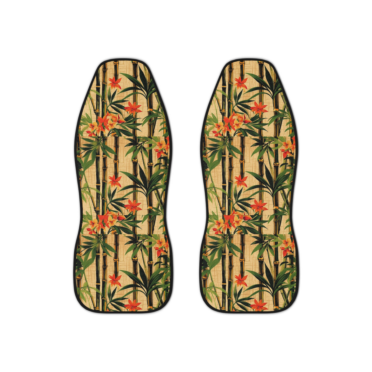 Hawaiian flower print car seat covers, set of two front seat covers