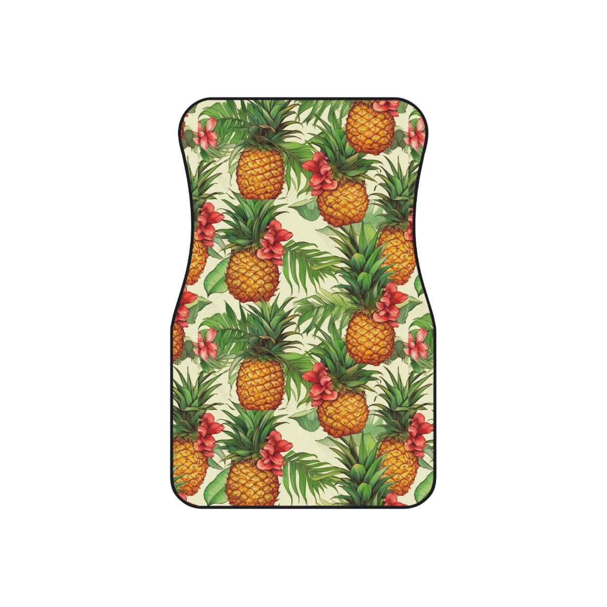 Hawaiian pineapple print car mats, set of four, front and rear mats