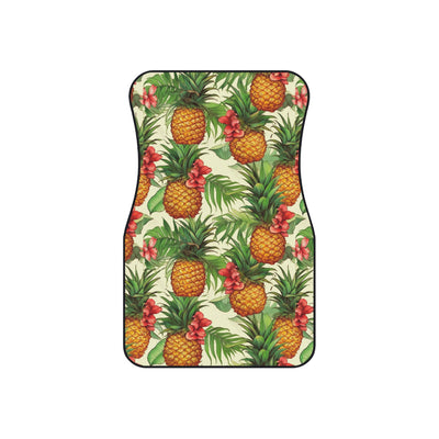 Hawaiian pineapple print car mats, set of four, front and rear mats