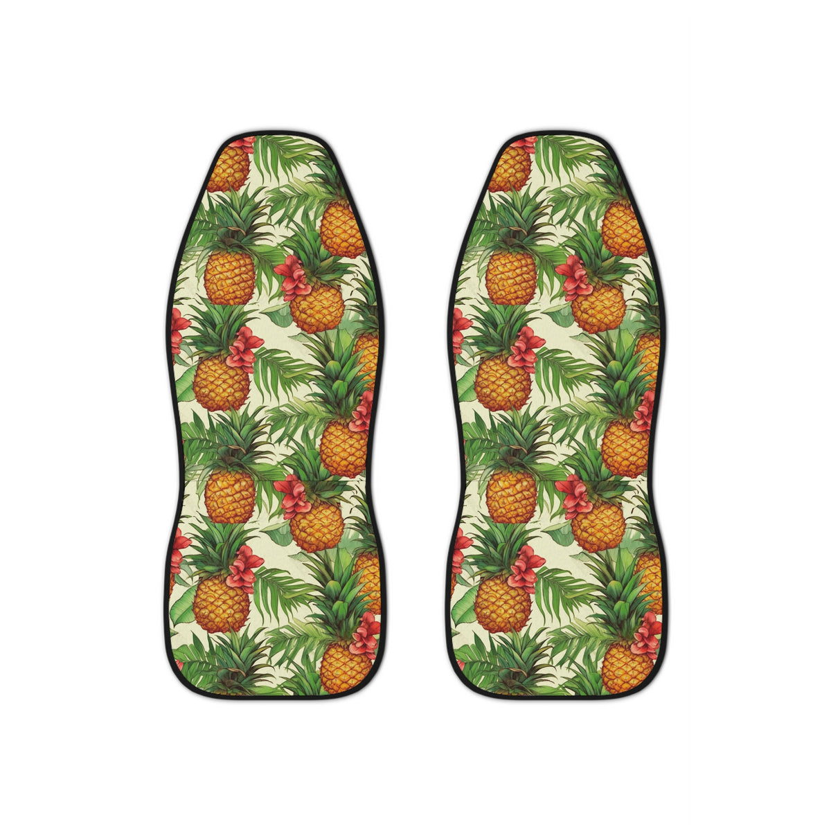 Hawaiian pineapple print car seat covers, set of two front seat covers
