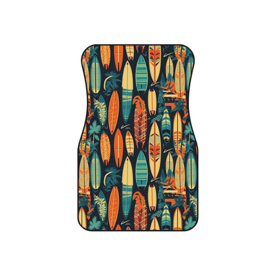Hawaiian surfboard print car mats, set of four, front and rear mats