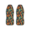 Hawaiian surfboard print car seat covers, set of two front seat covers