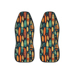Hawaiian surfboard print car seat covers, set of two front seat covers
