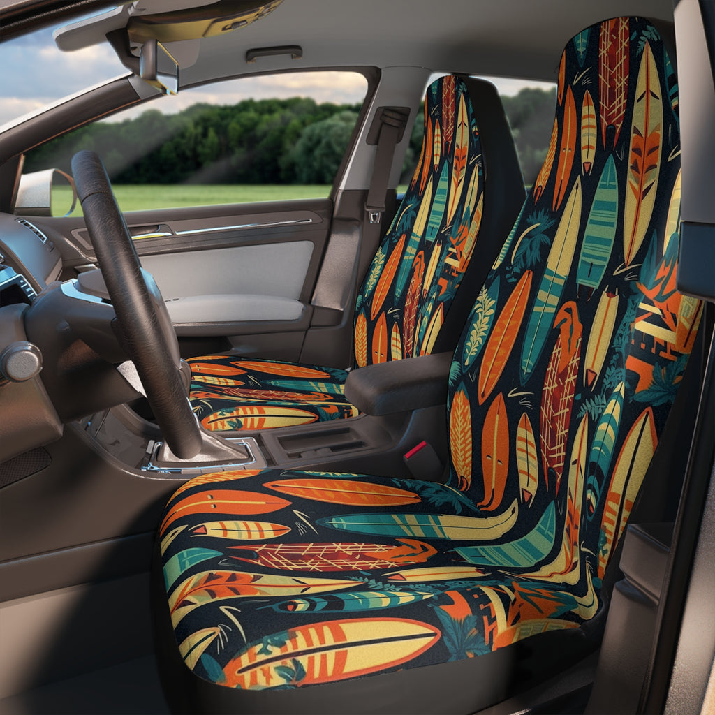 Hawaiian surfboard print car seat covers, product view 3