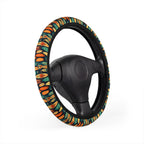 Hawaiian surfboard print steering wheel cover, product view 3