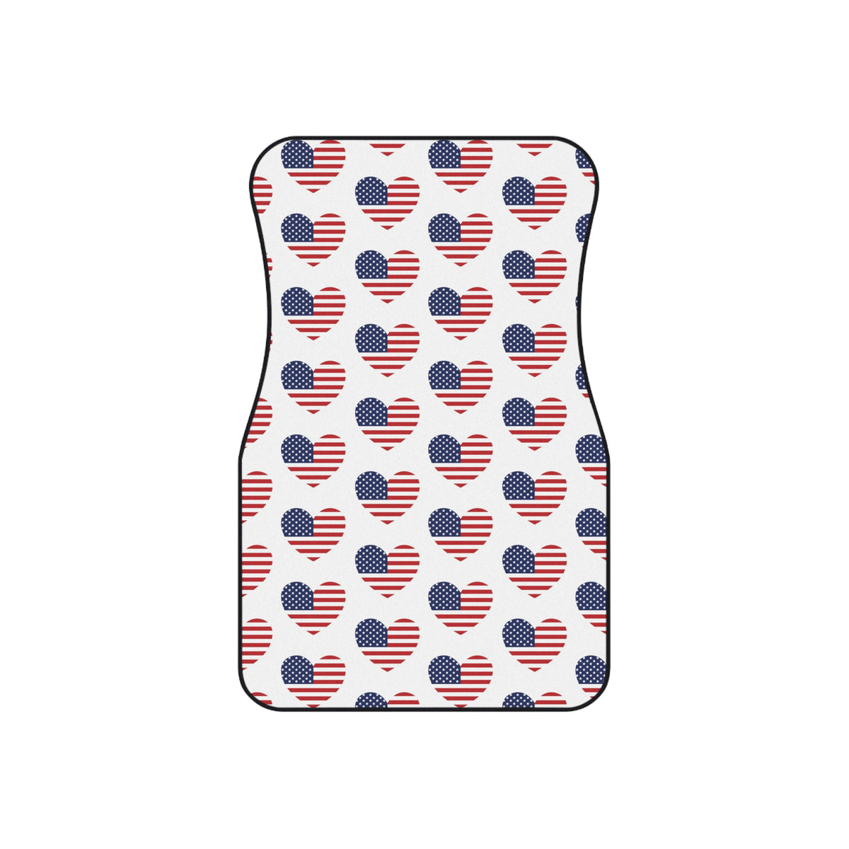 Heart American flag car mats, set of four, front and rear mats