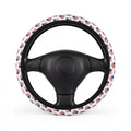 Heart American flag steering wheel cover, on a steering wheel