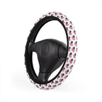 Heart American flag steering wheel cover, product view 4