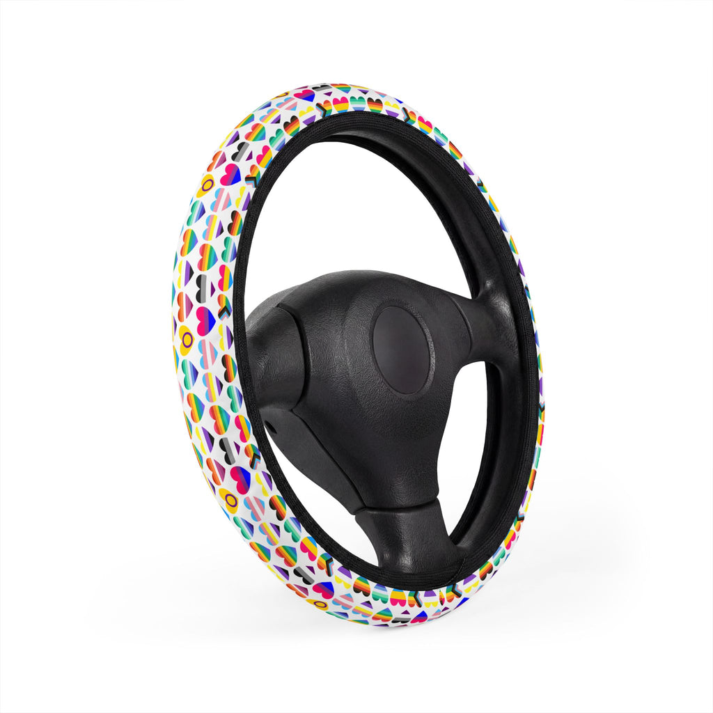 Interracial love pride steering wheel cover, product view 3