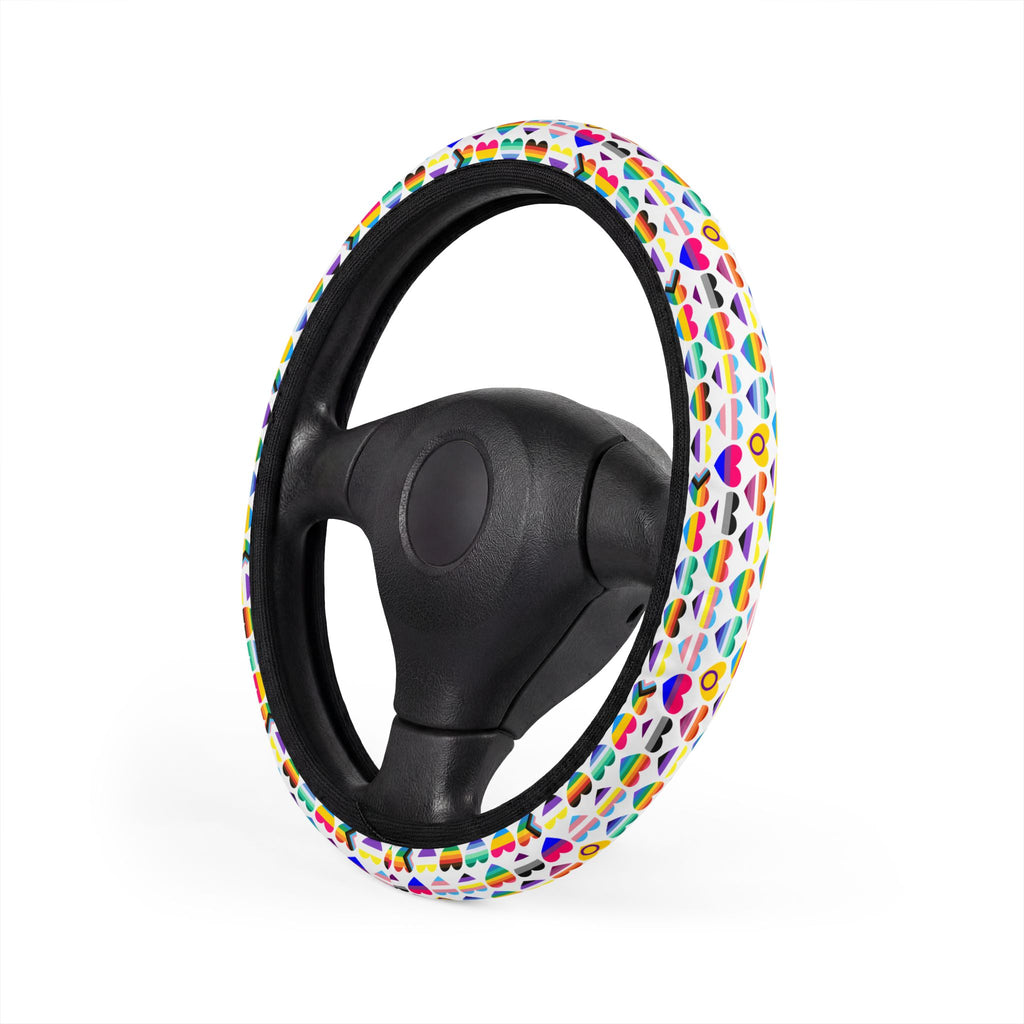 Interracial love pride steering wheel cover, product view 4
