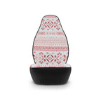 Light pastel aztec print car seat covers, single cover on a seat, front view