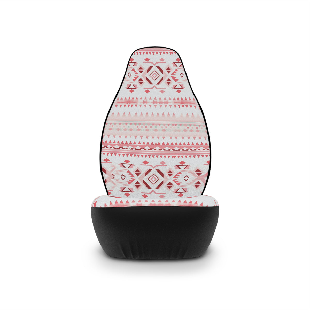 Light pastel aztec print car seat covers, single cover on a seat, front view