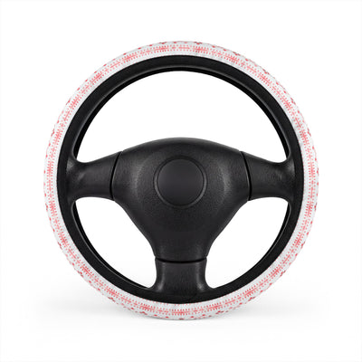 Light pastel aztec print steering wheel cover, front view