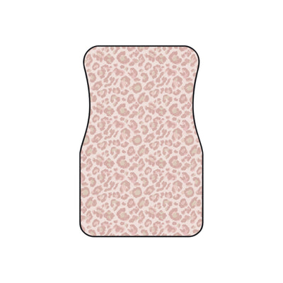 Light pink leopard print car mats, set of four, front and rear mats