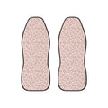 Light pink leopard print car seat covers, set of two shown side by side