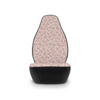 Light pink leopard print car seat covers, single cover on a seat, front view