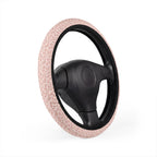 Light pink leopard print steering wheel cover, product view 3