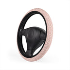 Light pink leopard print steering wheel cover, product view 4