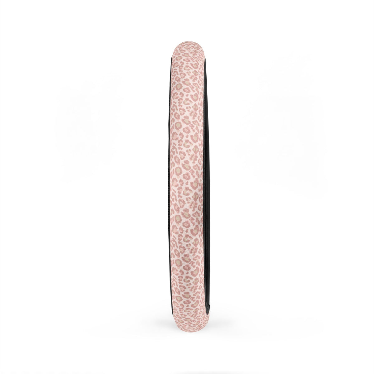 Light pink leopard print steering wheel cover, product view 5