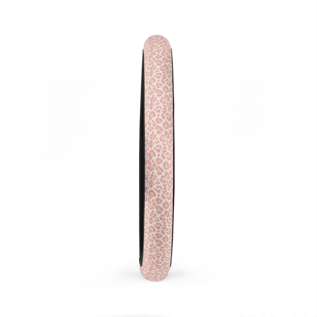 Light pink leopard print steering wheel cover, product view 6
